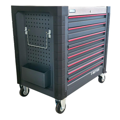 RETTER Werkzeugwagen R12 - 8 Schubladen bestückt 698-tlg. Premiumqualität Chrom-Vanadium-Werkzeugset