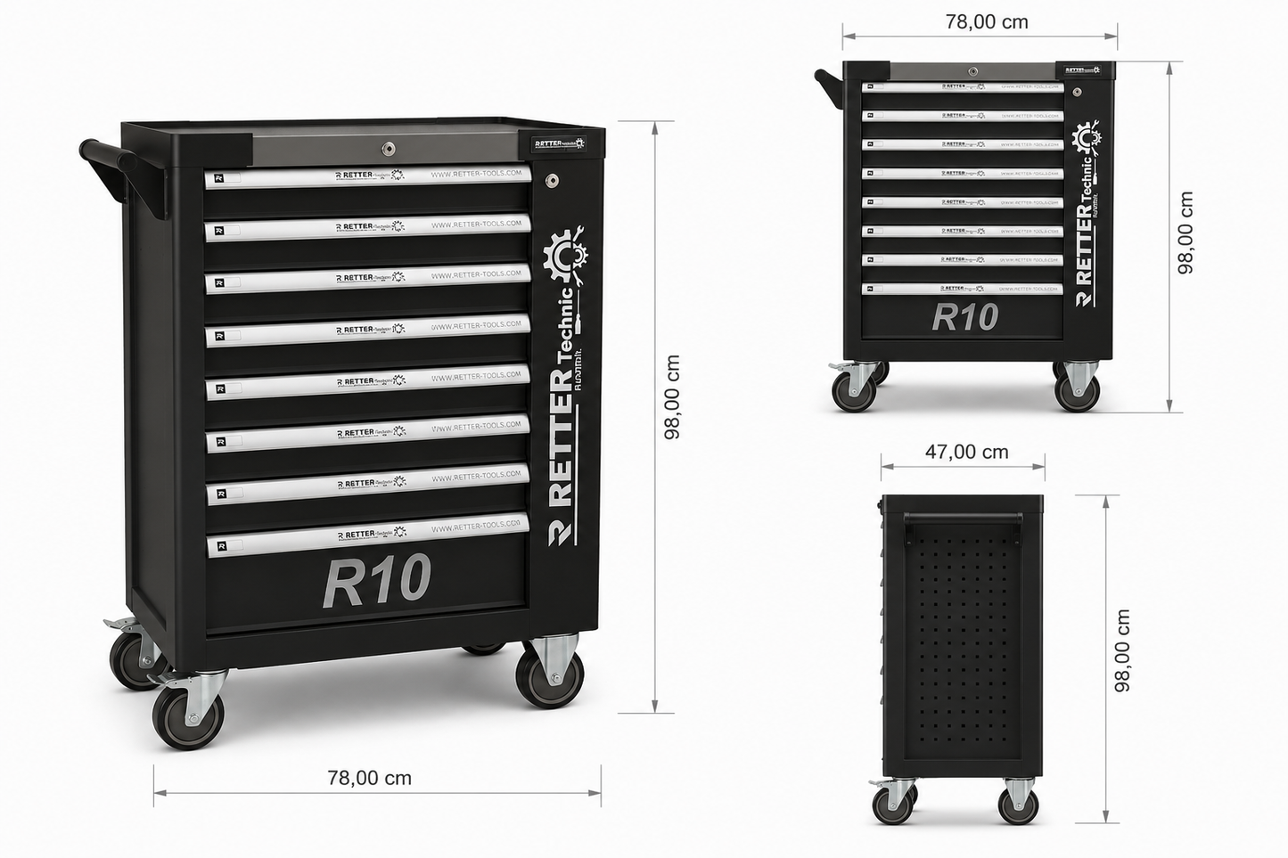 Tool trolley R10 with tools 394 pieces. | GGM Tools