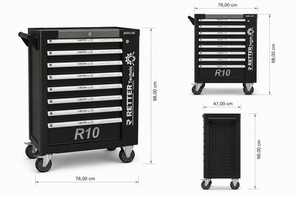 Tool trolley R10 with tools 394 pieces. | GGM Tools
