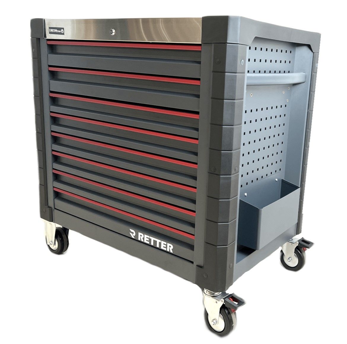 RETTER Werkzeugwagen R12 - 6 Schubladen bestückt 540-tlg. Premiumqualität Chrom-Vanadium-Werkzeugset