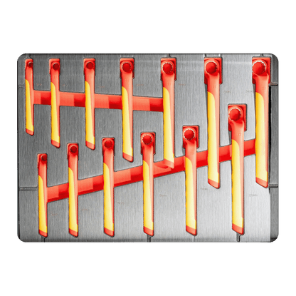 Retter 1000V insulated single-head ring wrenches neatly arranged in a dual-color hard foam tray.