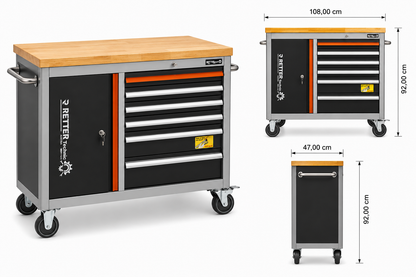 RETTER RS5 workshop trolley workstation compact workbench wi | GGM Tools