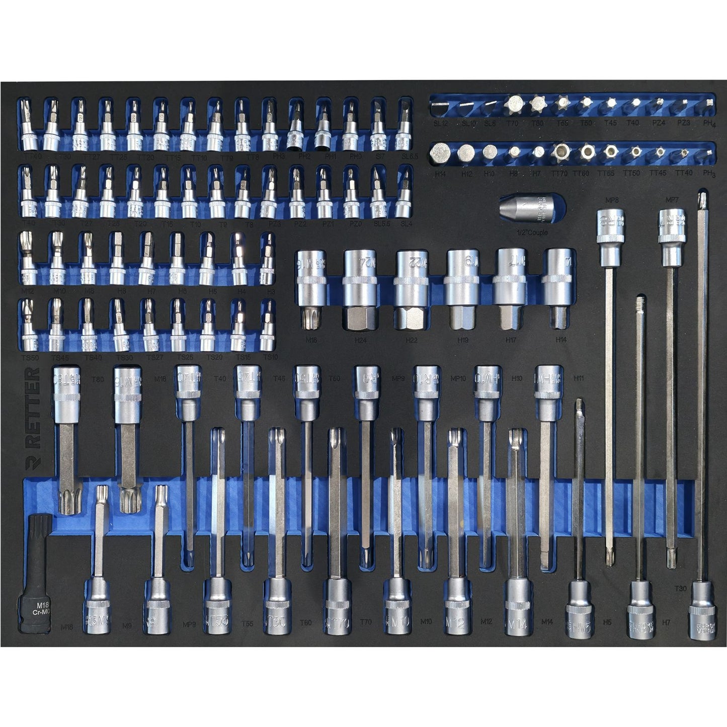 RETTER RS7 workshop trolley 402 pieces - 7 drawer tool troll | GGM Tools