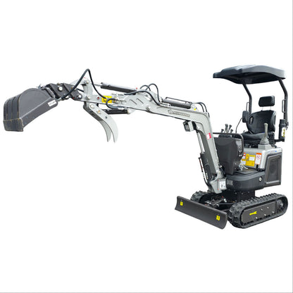 NEU Rhinoceros KS10-8 Diesel Mini-Bagger - 10 PS, 1 Zylinder Motor inkl. Schaufelpaket - 200 mm, 380 mm, Schnellwechsler, Hydraulischen Daumen Greifer