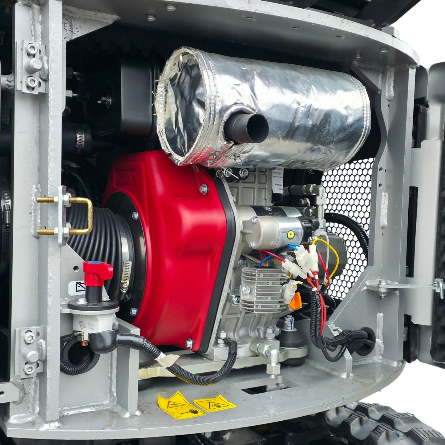 NEU Rhinoceros KS10-8 Diesel Mini-Bagger - 10 PS, 1 Zylinder Motor inkl. Schaufelpaket - 200 mm, 380 mm, Schnellwechsler, Hydraulischen Daumen Greifer
