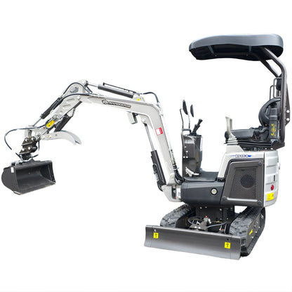 NEU Rhinoceros KS10-8 Diesel Mini-Bagger - 10 PS, 1 Zylinder Motor inkl. Schaufelpaket - 200 mm, 380 mm, Schnellwechsler, Hydraulischen Daumen Greifer