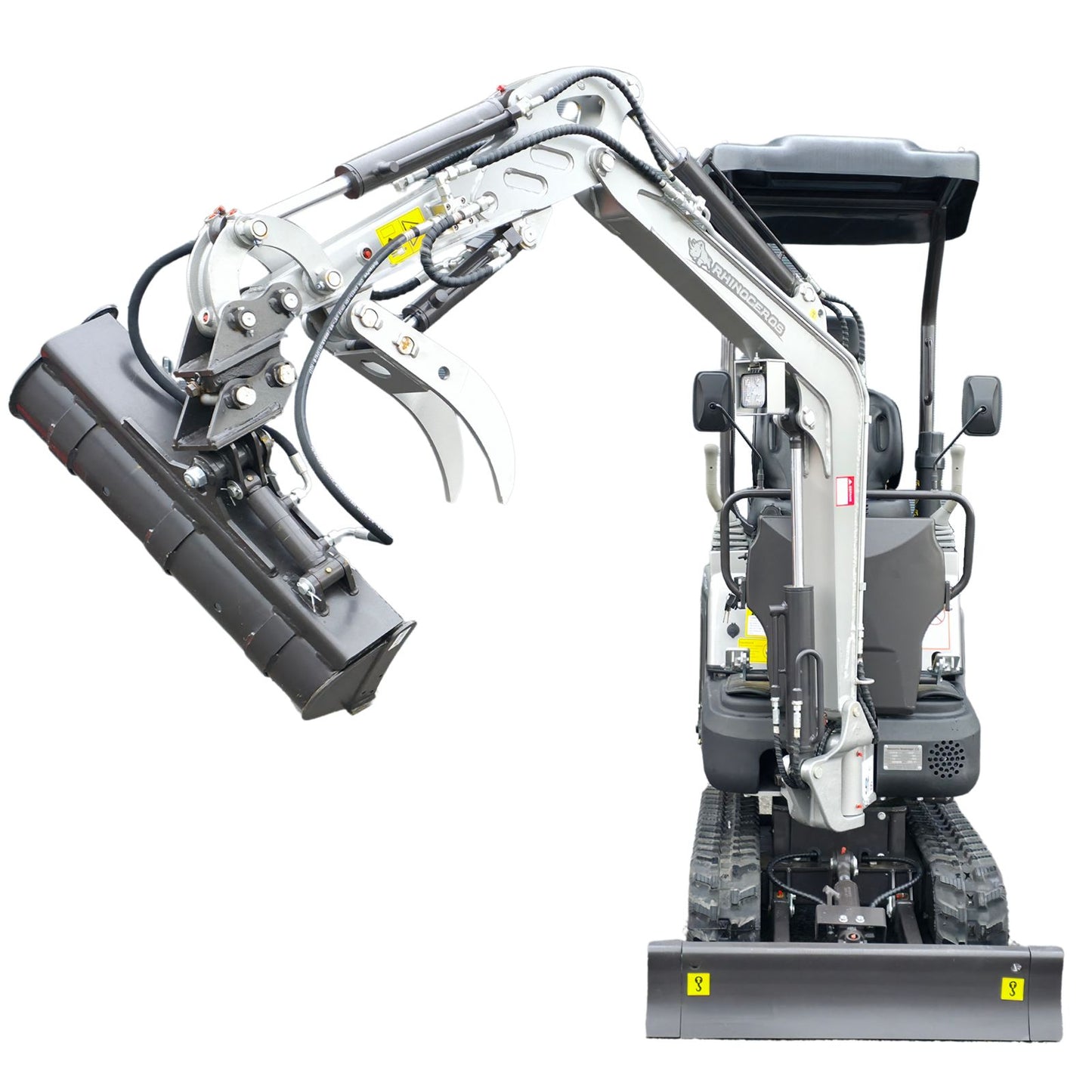 NEU Rhinoceros KS10-8 Diesel Mini-Bagger - 10 PS, 1 Zylinder Motor inkl. Schaufelpaket - 200 mm, 380 mm, Schnellwechsler, Hydraulischen Daumen Greifer