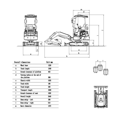 Compact excavator 2.0 t electric - XN20EV | GGM Tools