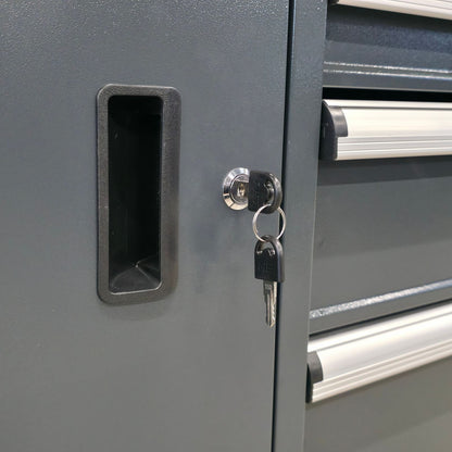 RETTER RS2 Werkstattwagen Werkbank mit 10 Schubladen und Türfach inkl 260 teiligem Werkzeug