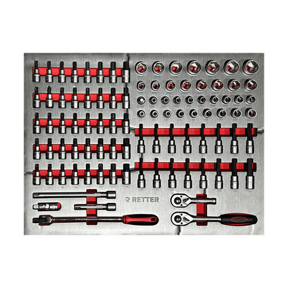 Retter R13 PRO drawer insert with Torx and HEX bit-sockets and 1/2 inch sockets in EVA foam