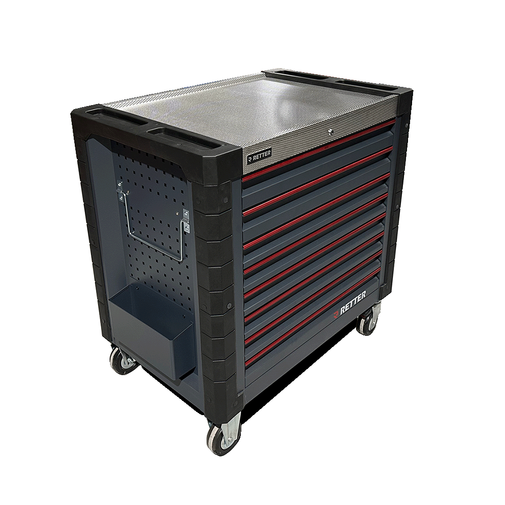Retter R13 PRO tool cabinet technical drawing showing exact dimensions and 175 kg weight