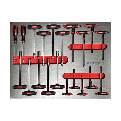 Retter R13 PRO drawer with T-handle HEX keys and socket holders in EVA foam