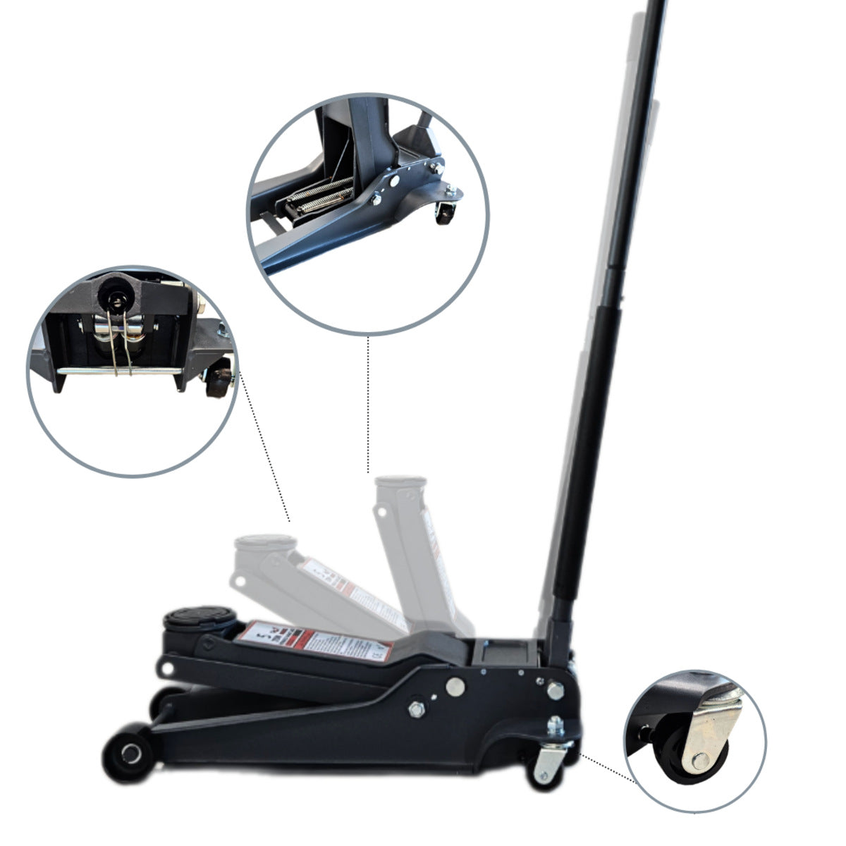 Car jack 5.0t low profile large lifting height, 95-552mm | G | GGM Tools