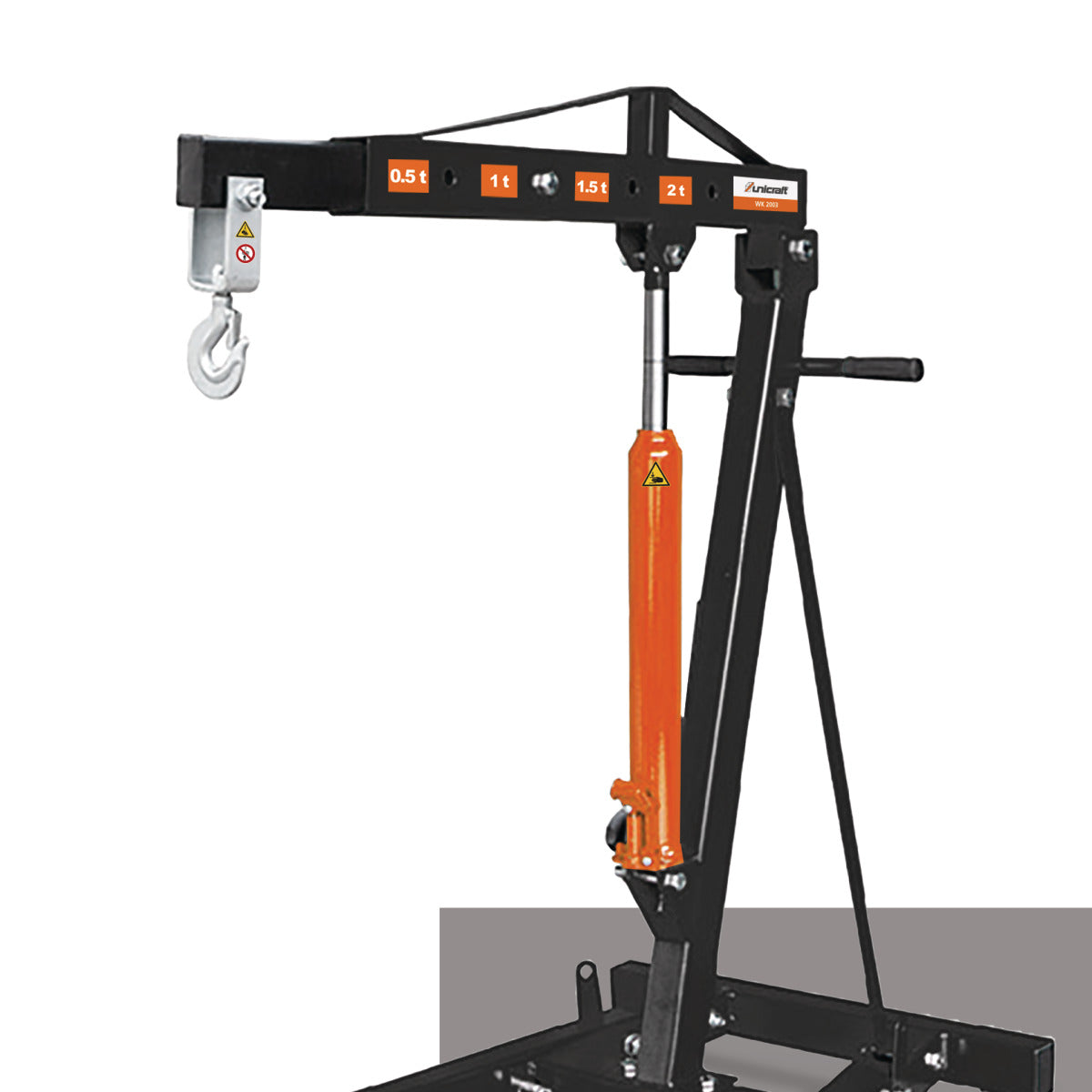 Workshop crane 2000 kg - folding version with spread chassis | GGM Tools