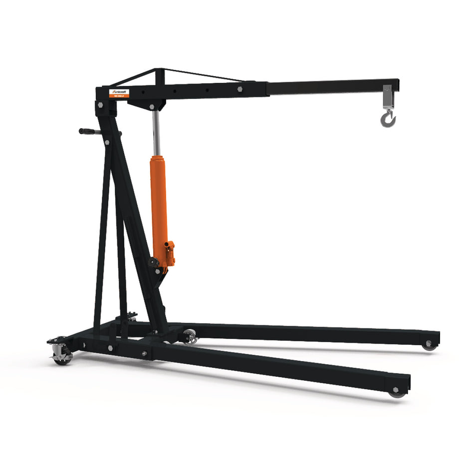 Workshop crane with low ground clearance