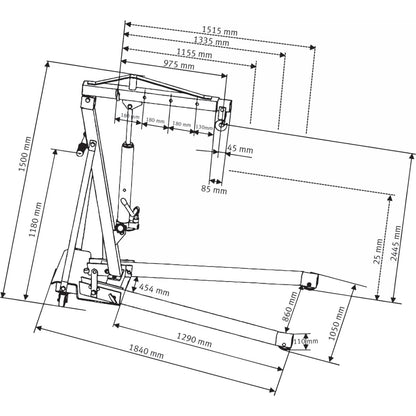 Workshop crane with low ground clearance | GGM Tools