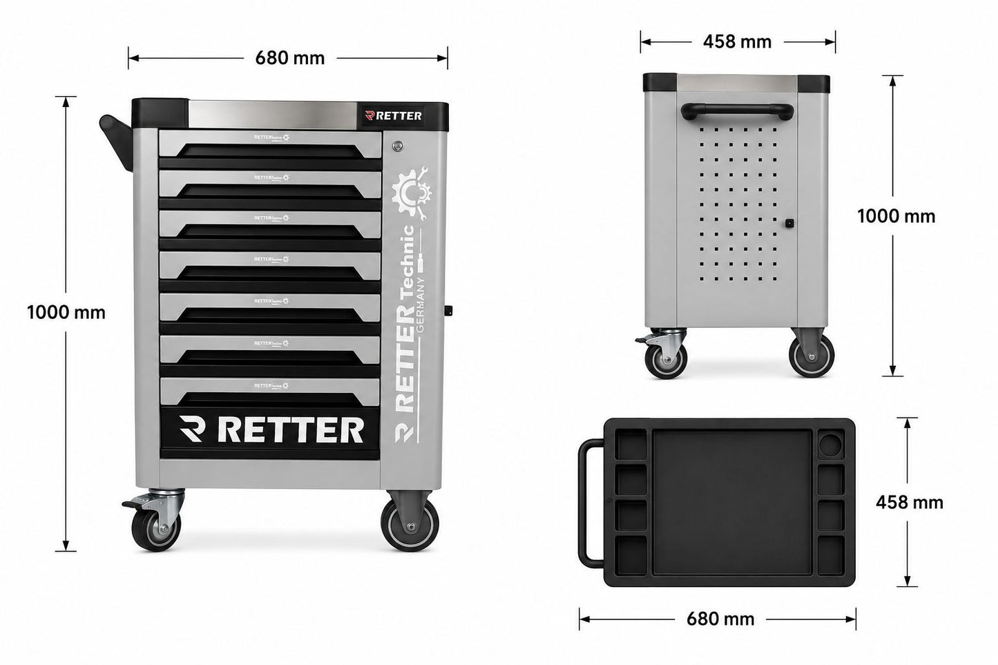 RETTER R8 Werkzeugwagen /Carbon Edition Leer