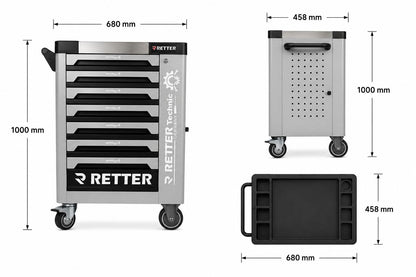 RETTER R8 Werkzeugwagen /Carbon Edition Leer