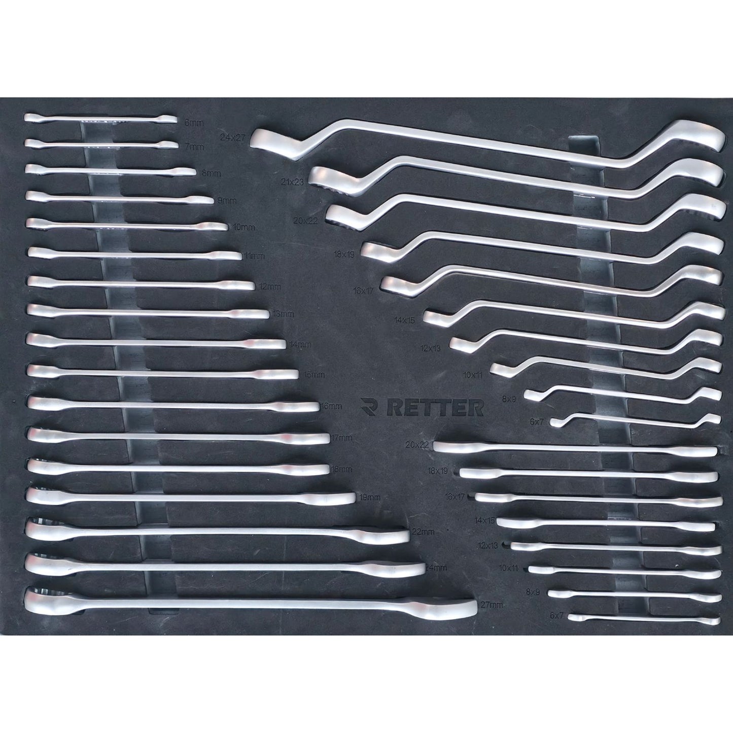 RETTER Werkzeugwagen R5 - 7 Schubladen bestückt 276-tlg. Chrom-Vanadium-Werkzeugset