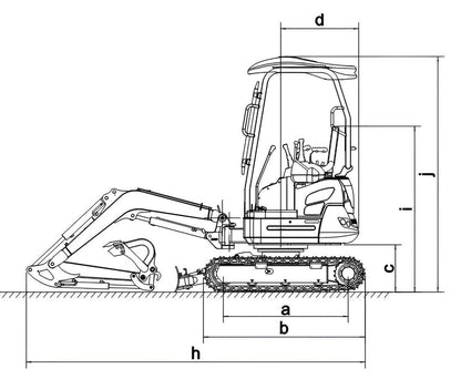 Rhinoceros XN18L diesel mini excavator - Kubota engine 16 HP | GGM Tools