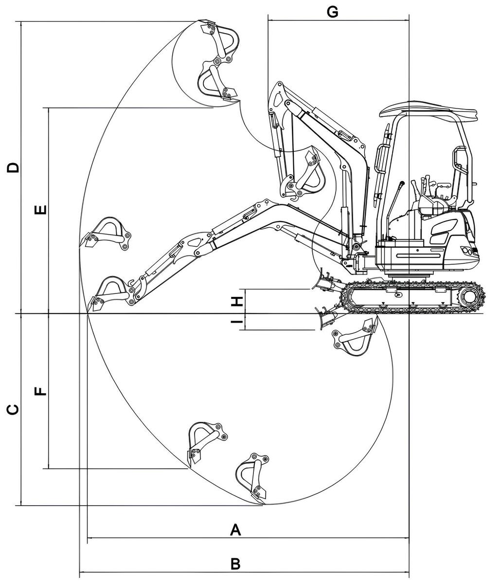 Rhinoceros XN18L diesel mini excavator - Kubota engine 16 HP | GGM Tools